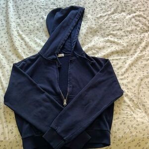 Navy blue GARAGE XS boxy zip up sweatshirt